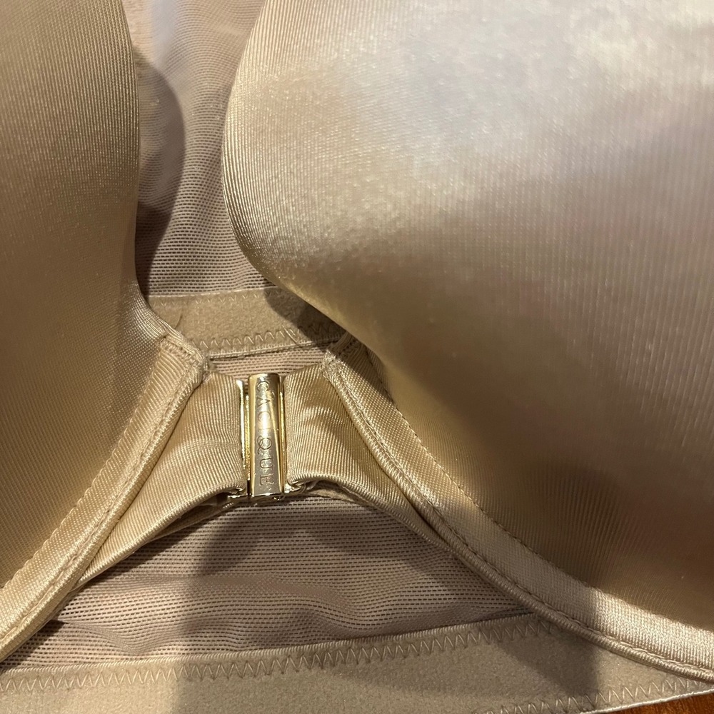 Cacique Boost Plunge Bra 40DDD 40F Beige Nude Racerback‎ Lace Intimates Plus New - Picture 8 of 8